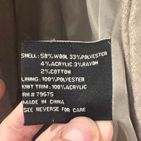 Miss Sixty Beige Double-Breasted Wool Coat - Picture 5 of 7